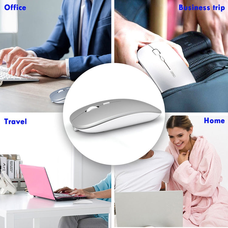 Inphic PM1 Office Mute Wireless Laptop Mouse, Style:Battery Display(Metallic Gray) - Wireless Mice by Inphic | Online Shopping South Africa | PMC TechLife | Buy Now Pay Later Mobicred