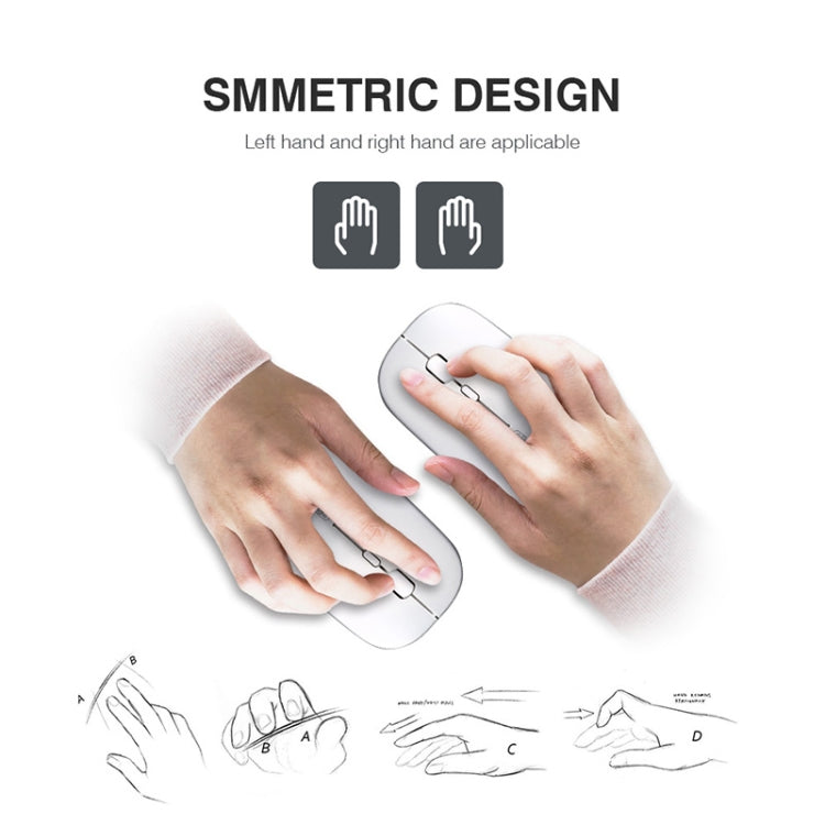 Inphic PM1 Office Mute Wireless Laptop Mouse, Style:Battery Display(Metallic Gray) - Wireless Mice by Inphic | Online Shopping South Africa | PMC TechLife | Buy Now Pay Later Mobicred