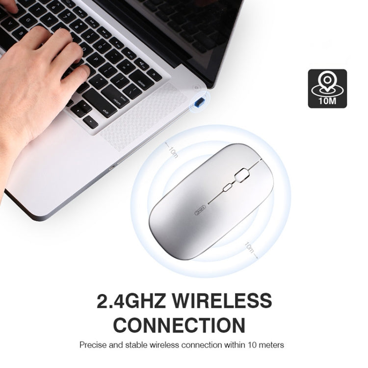Inphic PM1 Office Mute Wireless Laptop Mouse, Style:Battery Display(Metallic Gray) - Wireless Mice by Inphic | Online Shopping South Africa | PMC TechLife | Buy Now Pay Later Mobicred
