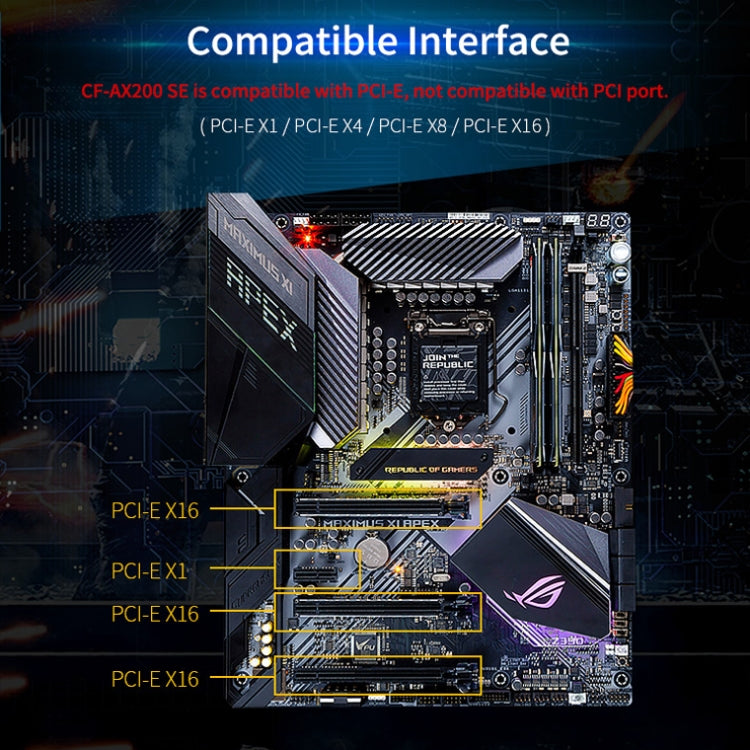 CF-AX200 SE 3000Mbps PCI-E Dual Band Frequency Bluetooth Wireless Network Card - free shipping - PMC Jewellery - Order now!