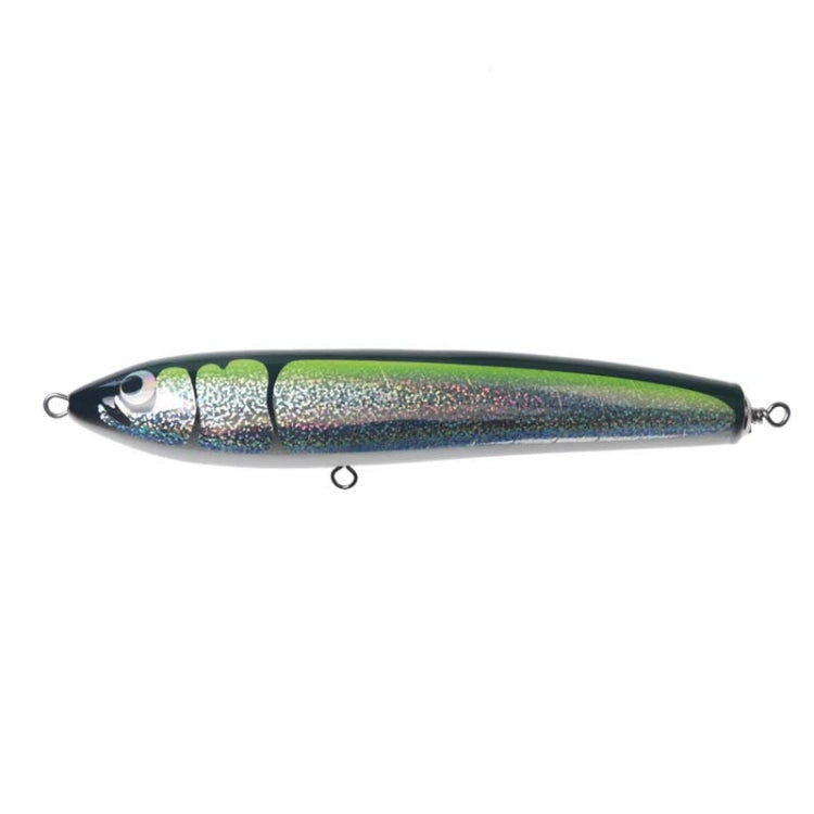 120g 22cm Floating Water Wooden Handmade Big Pencil  Deep Sea Boat Fishing Wave Lying Tuna Bait(Yellow-green Laser) - Fishing Lures by PMC TechLife | Online Shopping South Africa | PMC TechLife | Buy Now Pay Later Mobicred