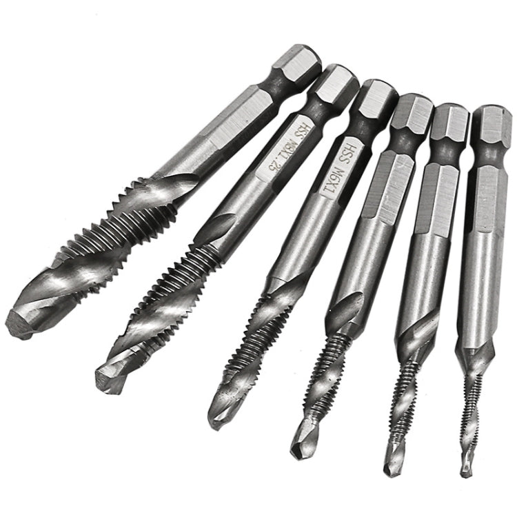 6 PCS / Set HSS Multi-Function Integrated Composite Tap Hole Tapping Chamfering - Drill & Drill Bits by PMC TechLife | Online Shopping South Africa | PMC TechLife
