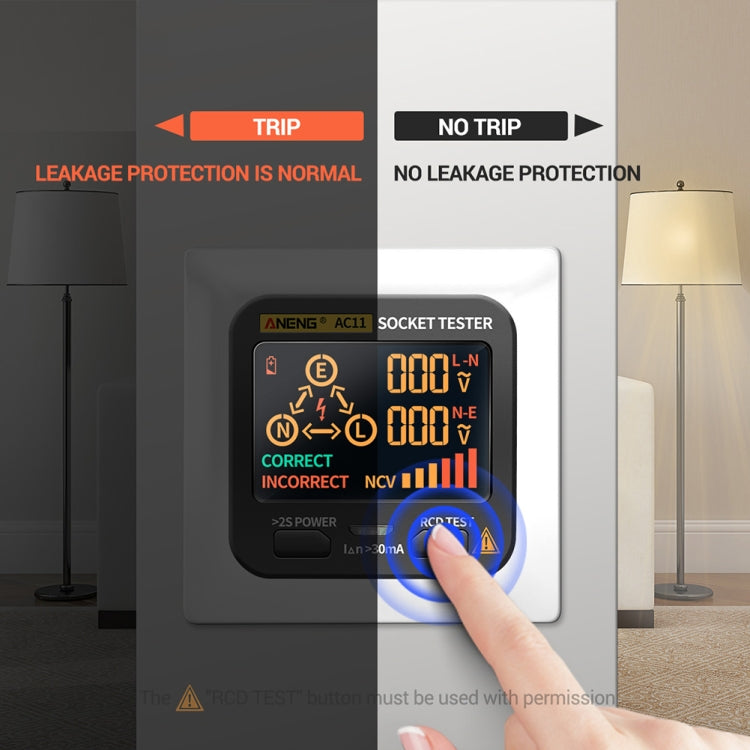 ANENG AC11 Multifunctional Digital Display Socket Tester Electrical Ground Wire Tester(US Plug) - free shipping - PMC Jewellery - Order now!