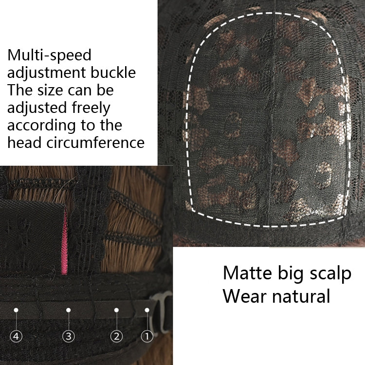 Wig Female Long Hair Big Wave Fluffy Full Headgear Long Curly Hair(Honey Tea Linen 65cm) - free shipping - PMC TechLife - Order now!