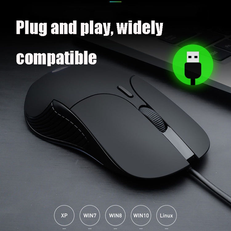 Inphic PB1 Business Office Mute Gaming Wired Mouse, Cable Length: 1.5m, Colour: Classic Back Breathing Light - free shipping - PMC TechLife - Order now!