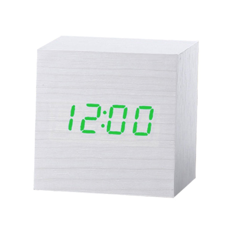 Multicolor Sounds Control Wooden Clock Modern Digital LED Desk Alarm Clock Thermometer Timer White Green - Alarm Clocks by PMc TechLife | Online Shopping South Africa | PMc TechLife | Buy Now Pay Later Mobicred