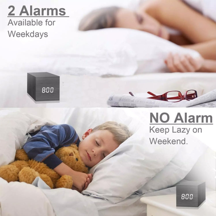 Multicolor Sounds Control Wooden Clock Modern Digital LED Desk Alarm Clock Thermometer Timer White Green - Alarm Clocks by PMc TechLife | Online Shopping South Africa | PMc TechLife | Buy Now Pay Later Mobicred