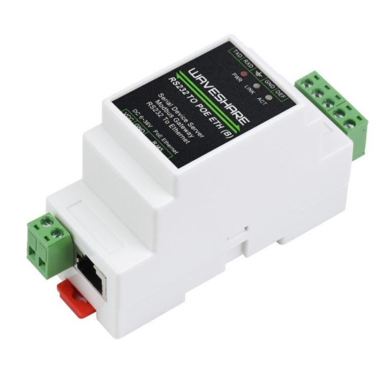 Waveshare 23951 Industrial Serial Server RS232 to RJ45 Ethernet TCP/IP to Serial with POE - free shipping - PMC TechLife - Order now!
