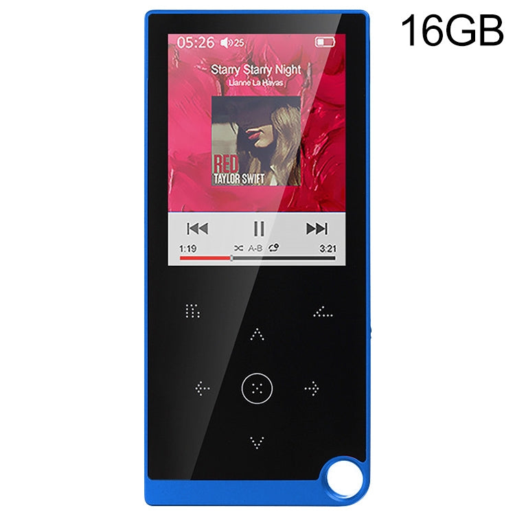 E05 2.4 inch Touch-Button MP4 / MP3 Lossless Music Player, Support E-Book / Alarm Clock / Timer Shutdown, Memory Capacity: 16GB without Bluetooth(Blue) - free shipping - PMC Jewellery - Order now!