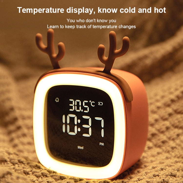 Cartoon Deer Shape Children Snooze Multifunctional USB Rechargeable Student LED Alarm Clock(Blue) - free shipping - PMc TechLife - Order now!