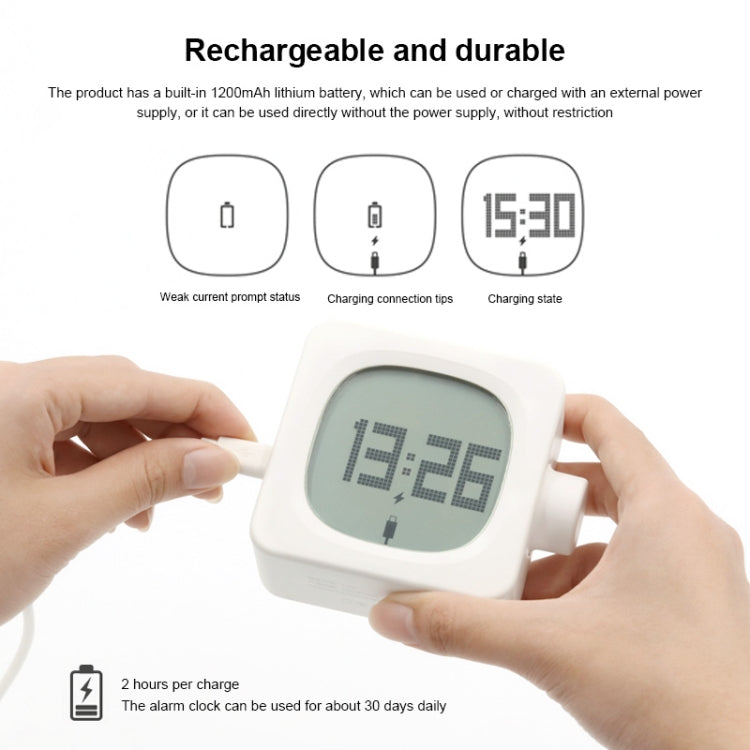 Student Creative Multifunctional Mute Bedside Bedroom Square Alarm Clock(Milky) - Novelty Clock by PMc TechLife | Online Shopping South Africa | PMc TechLife | Buy Now Pay Later Mobicred