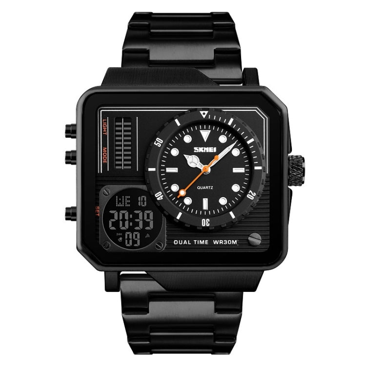 SKMEI 1392 Multi-Function Outdoor Sports Watch Business Double Display Waterproof Electronic Watch(Black) - free shipping - PMC TechLife - Order now!