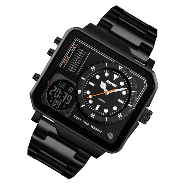 SKMEI 1392 Multi-Function Outdoor Sports Watch Business Double Display Waterproof Electronic Watch(Black) - free shipping - PMC TechLife - Order now!