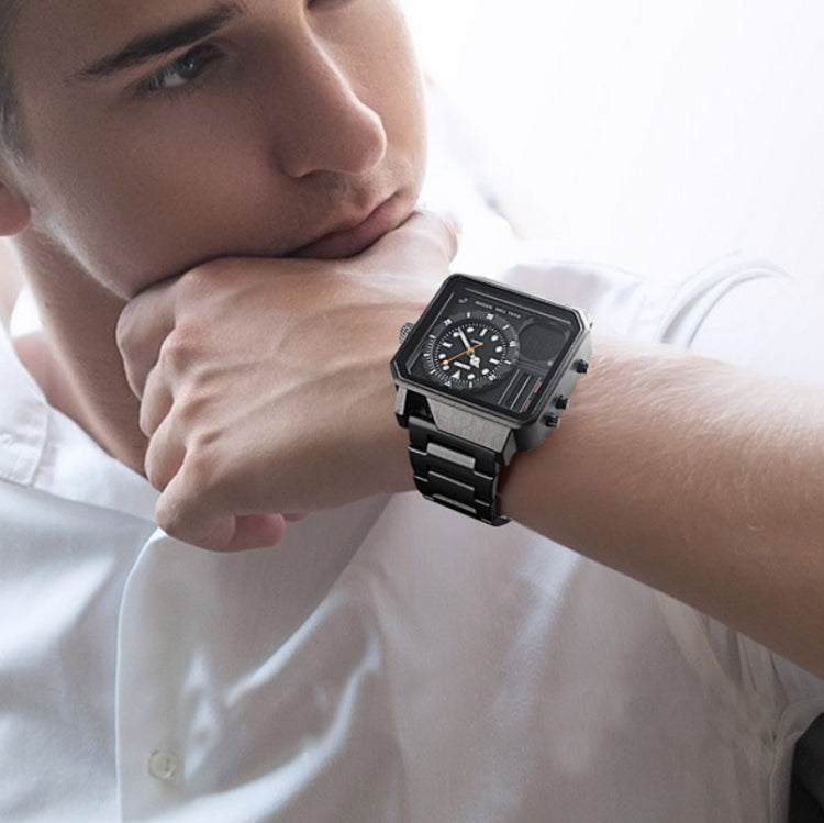 SKMEI 1392 Multi-Function Outdoor Sports Watch Business Double Display Waterproof Electronic Watch(Golden) - free shipping - PMC TechLife - Order now!