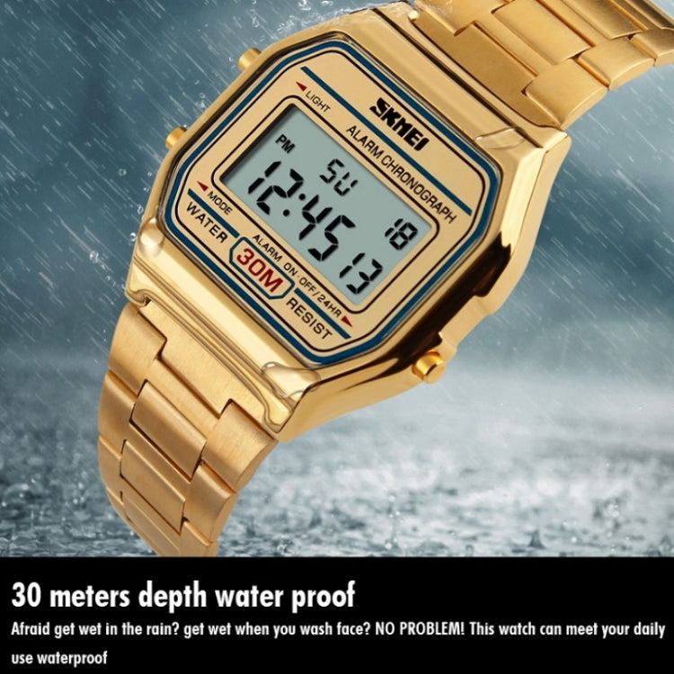 SKMEI 1123 Men Business Lightweight Watch Waterproof Steel Band Electronic Watch (Coffee Gold) - free shipping - PMC TechLife - Order now!