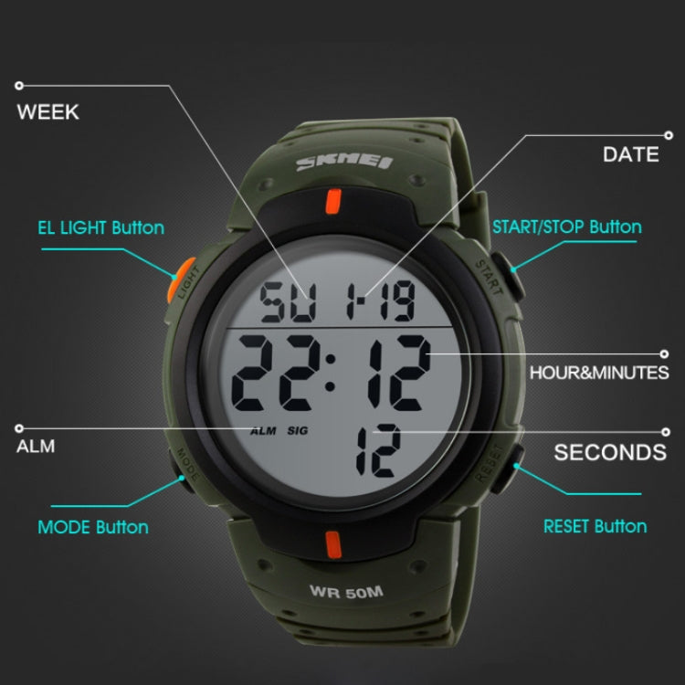 SKMEI 1068 Men Waterproof Outdoor Sports Digital Watch Student Fashion Watch(Red) - free shipping - PMC TechLife - Order now!