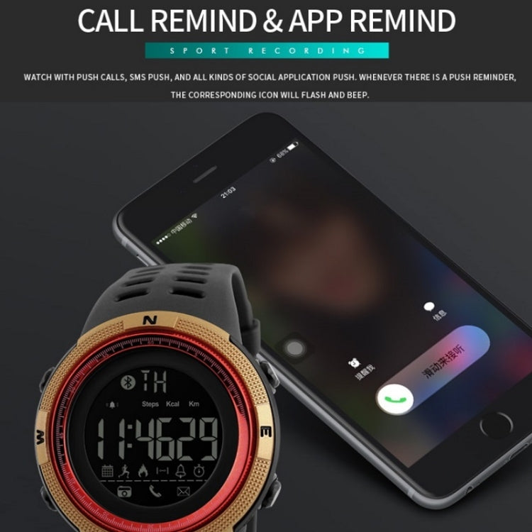 SKMEI 1250 Men Outdoor Waterproof Sports Digital Watch Multi-Function Watch(Gold/Red) - free shipping - PMC TechLife - Order now!