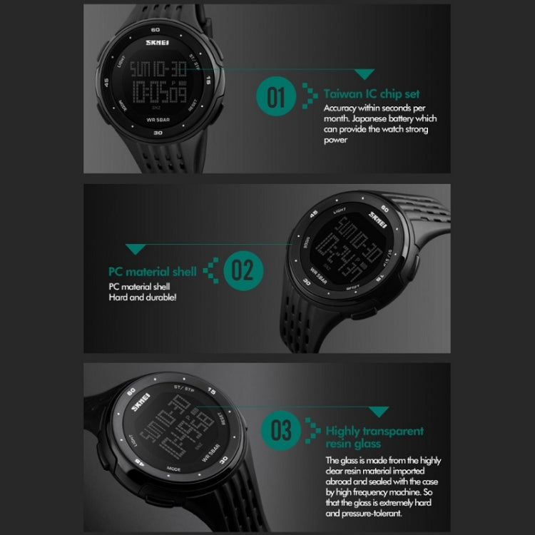 SKMEI 1219 Men Multi-Function Electronic Watch Outdoor Sports Watch(Silver) - free shipping - PMC TechLife - Order now!