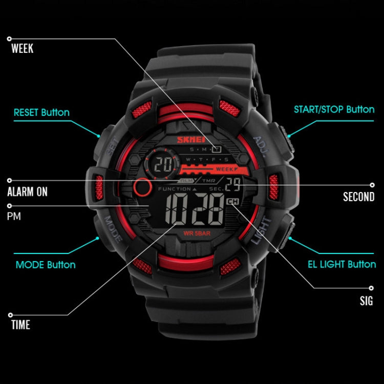 SKMEI 1243 Men Sports Watch Outdoor Waterproof Digital Watch(Golden) - free shipping - PMC TechLife - Order now!