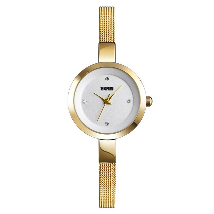 SKMEI 1390 Ladies Business Casual Watch Steel Band Lightweight Quartz Watch(Golden) - free shipping - PMC TechLife - Order now!