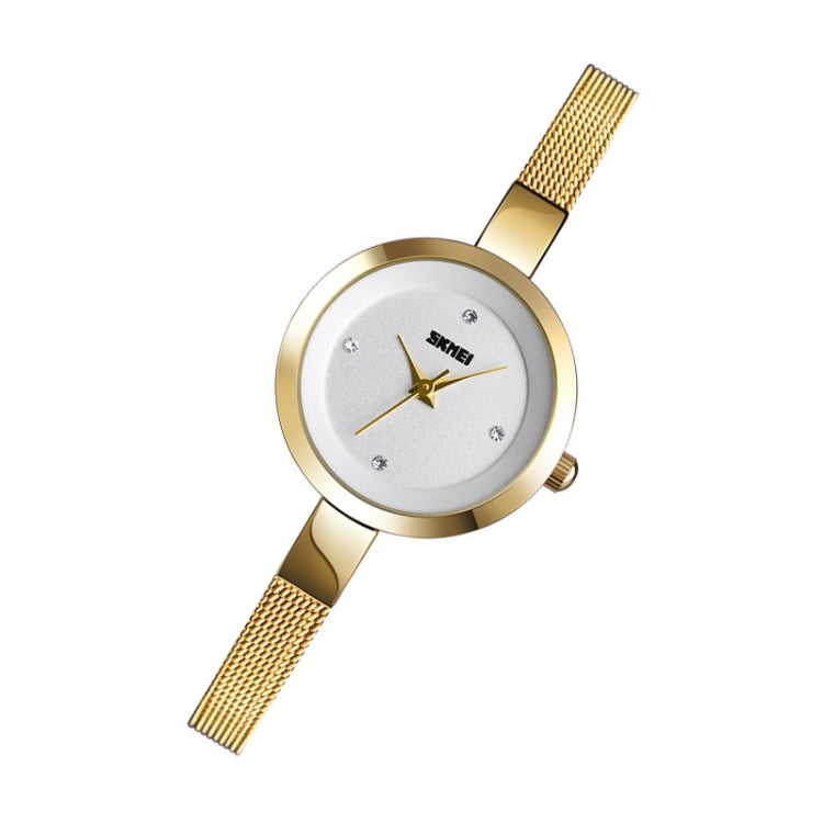 SKMEI 1390 Ladies Business Casual Watch Steel Band Lightweight Quartz Watch(Golden) - free shipping - PMC TechLife - Order now!