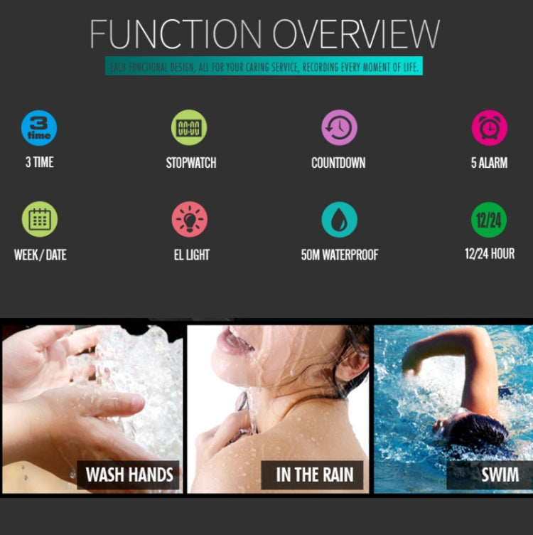 SKMEI 1357 Mens Multifunctional Sports Digital Watch Student Waterproof Watch(Blue) - free shipping - PMC TechLife - Order now!