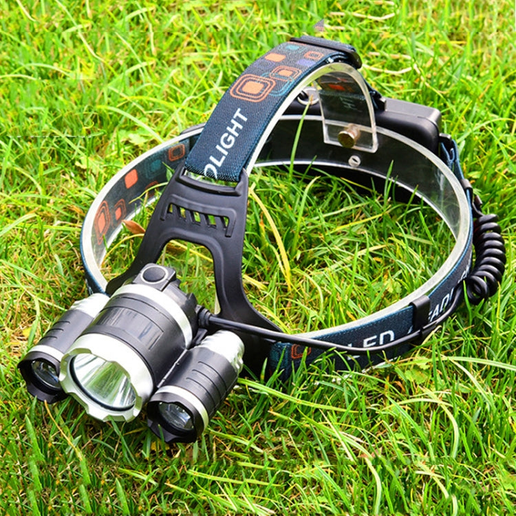 Strong Light Long-Range Rechargeable Three-Head Lamp Outdoor Fishing Lamp Led Head-Mounted Flashlight (1T6 x 2XPE Without Battery) - Headlamp by PMC Jewellery | Online Shopping South Africa | PMC Jewellery | Buy Now Pay Later Mobicred