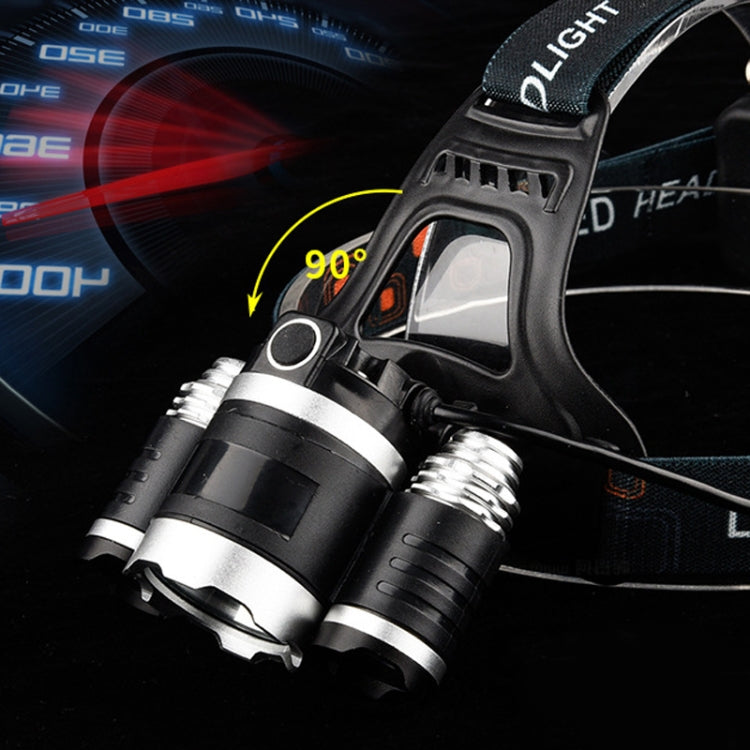 Strong Light Long-Range Rechargeable Three-Head Lamp Outdoor Fishing Lamp Led Head-Mounted Flashlight (1T6 x 2XPE Without Battery) - Headlamp by PMC Jewellery | Online Shopping South Africa | PMC Jewellery | Buy Now Pay Later Mobicred