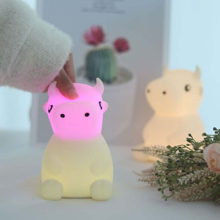 JX-YD-08 Silicone Calf Cow Night Light LED Colorful Dimming Pat Sleeping Bedside Lamp - Night Lights by PMc TechLife | Online Shopping South Africa | PMc TechLife | Buy Now Pay Later Mobicred