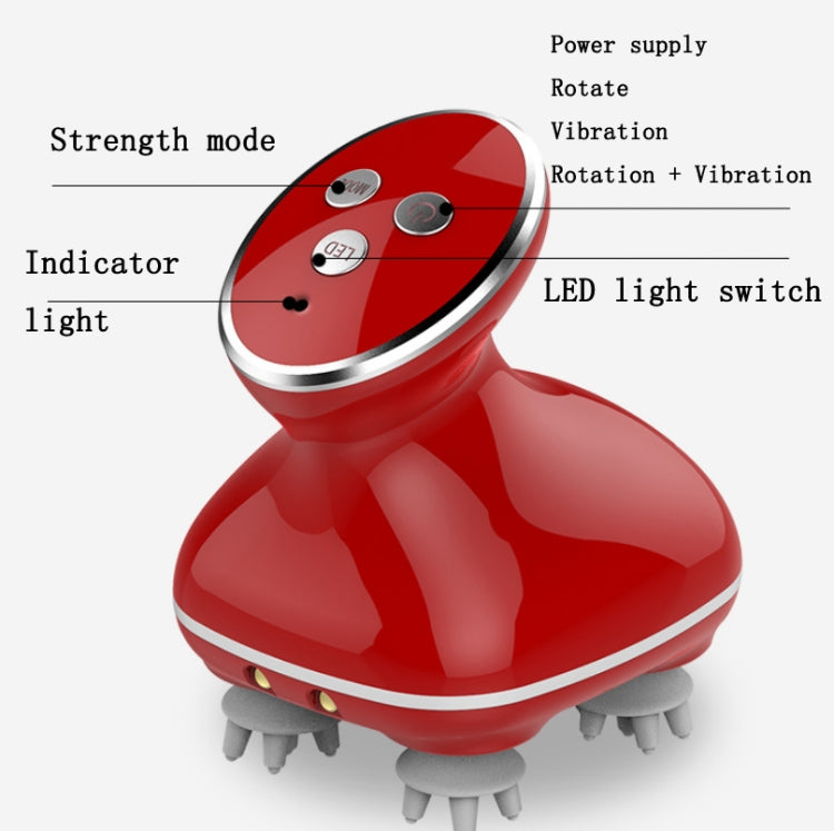 Head Scalp Massager Electric Beauty Instrument Multifunctional Kneading Vibration Physiotherapy Instrument(Red) - free shipping - PMC TechLife - Order now!
