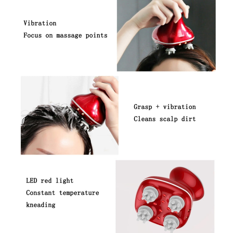 Head Scalp Massager Electric Beauty Instrument Multifunctional Kneading Vibration Physiotherapy Instrument(Red) - free shipping - PMC TechLife - Order now!