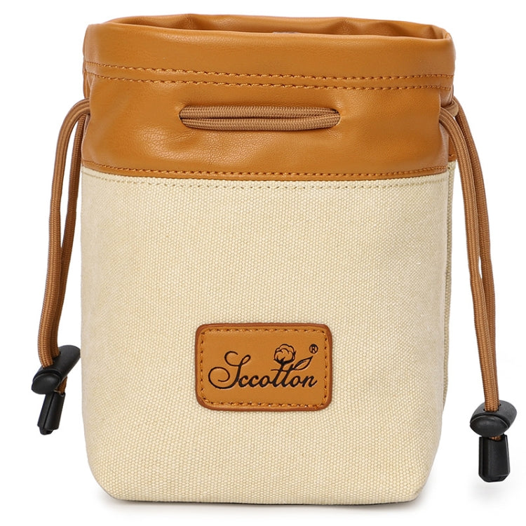 S.C.COTTON Liner Bag Waterproof Digital Protection Portable SLR Lens Bag Micro Single Camera Bag Photography Bag, Colour: Beige M - Lens Bag by PMC TechLife | Online Shopping South Africa | PMC TechLife | Buy Now Pay Later Mobicred