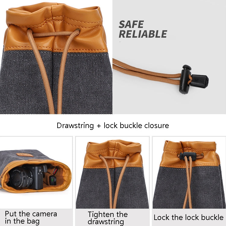 S.C.COTTON Liner Bag Waterproof Digital Protection Portable SLR Lens Bag Micro Single Camera Bag Photography Bag, Colour: Gray S - Lens Bag by PMC TechLife | Online Shopping South Africa | PMC TechLife | Buy Now Pay Later Mobicred