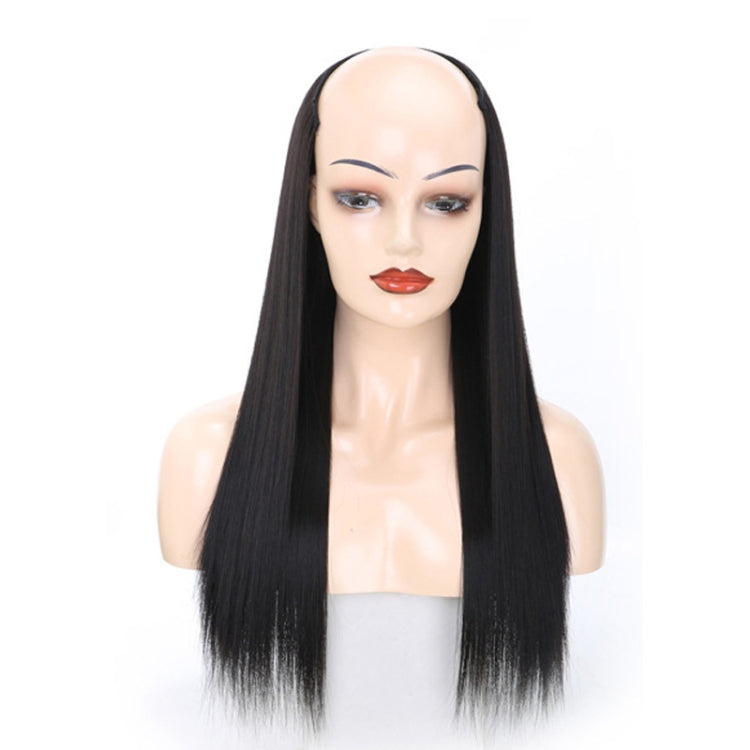 Wig Half Headgear Long Straight Hair U-Shaped Wig Headgear, Colour: 5.US-4# Brown Black - free shipping - PMC TechLife - Order now!