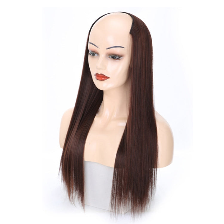 Wig Half Headgear Long Straight Hair U-Shaped Wig Headgear, Colour: 8.US-4M33# Chestnut Color - free shipping - PMC TechLife - Order now!
