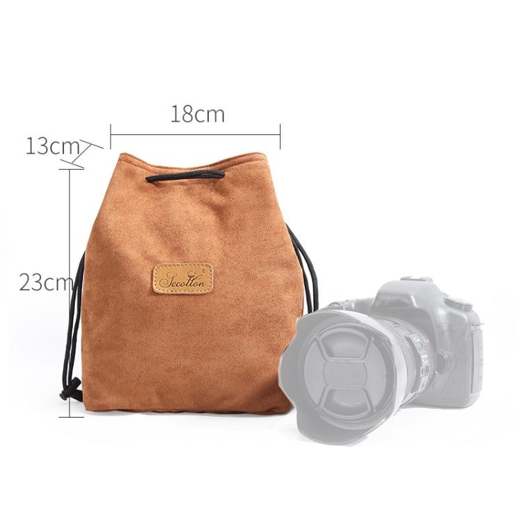 S.C.COTTON Liner Shockproof Digital Protection Portable SLR Lens Bag Micro Single Camera Bag Square Khaki L - free shipping - PMC TechLife - Order now!