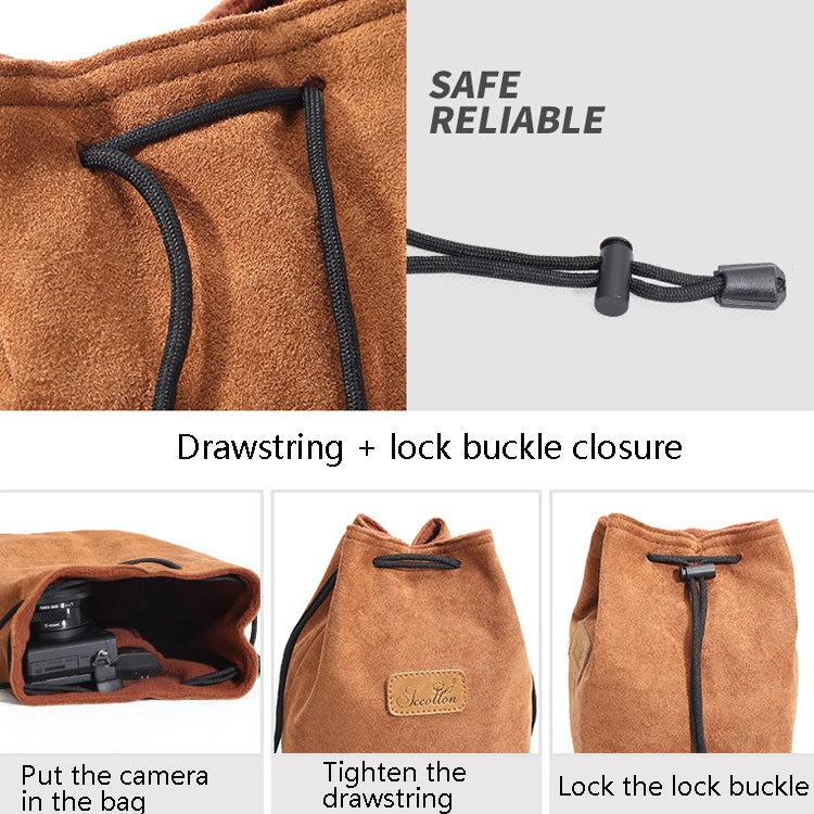 S.C.COTTON Liner Shockproof Digital Protection Portable SLR Lens Bag Micro Single Camera Bag Square Khaki L - free shipping - PMC TechLife - Order now!