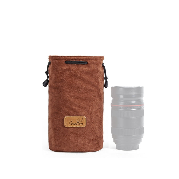 S.C.COTTON Liner Shockproof Digital Protection Portable SLR Lens Bag Micro Single Camera Bag Round Brown M - free shipping - PMC TechLife - Order now!