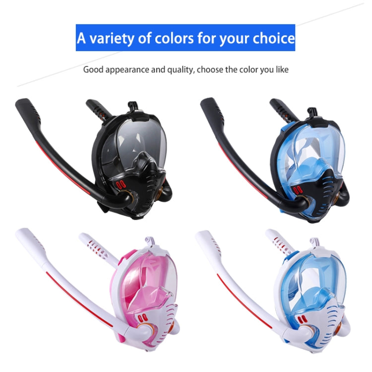 Snorkeling Mask Double Tube Silicone Full Dry Diving Mask Adult Swimming Mask Diving Goggles, Size: L/XL(Black/Black) - Diving Mask by PMC TechLife | Online Shopping South Africa | PMC TechLife | Buy Now Pay Later Mobicred