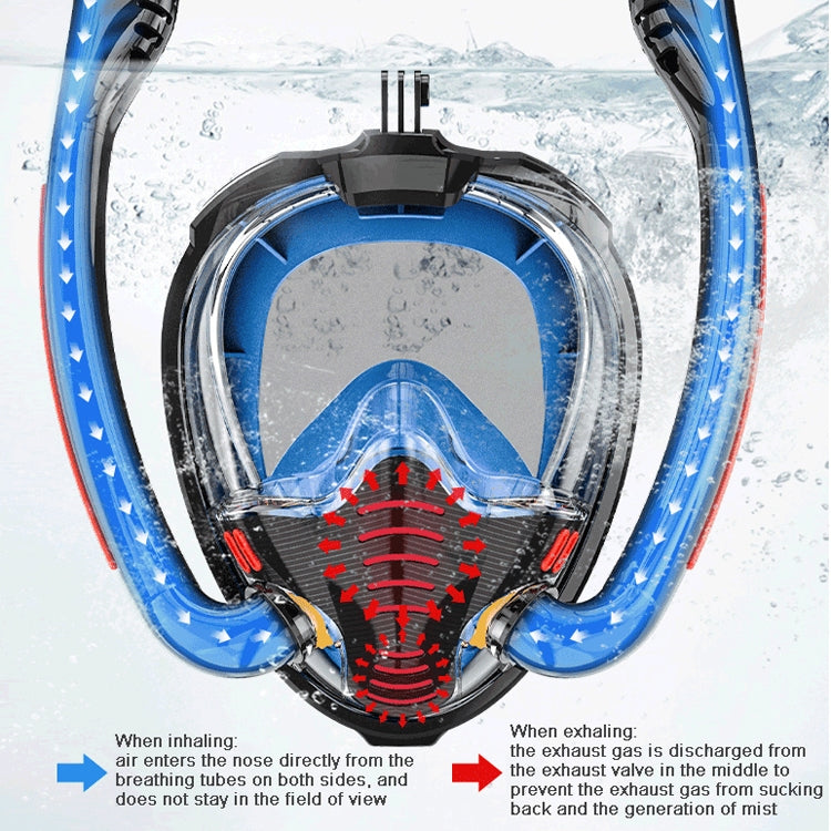Snorkeling Mask Double Tube Silicone Full Dry Diving Mask Adult Swimming Mask Diving Goggles, Size: L/XL(White/Pink) - Diving Mask by PMC TechLife | Online Shopping South Africa | PMC TechLife | Buy Now Pay Later Mobicred