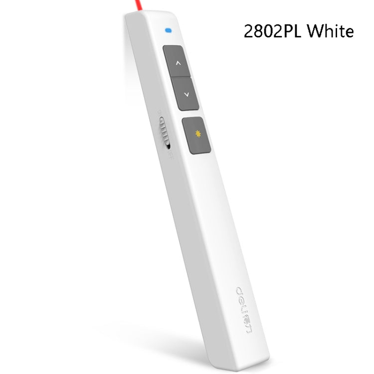 Deli 2.4GHz Laser Page Turning Pen Rechargeable Speech Projector Pen, Model: 2802PL (White) - free shipping - PMC Jewellery - Order now!
