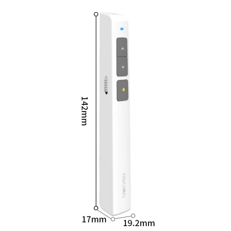 Deli 2.4GHz Laser Page Turning Pen Rechargeable Speech Projector Pen, Model: 2802PL (White) - free shipping - PMC Jewellery - Order now!