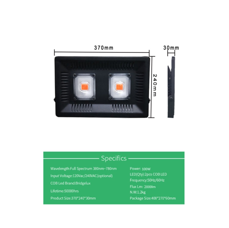 100W Ultra-Thin LED Plant Light, Full Spectrum COB Growth Light, Vegetable, Fruit & Flower Greenhouse Fill Light Without Plug - LED Grow Lights by PMc TechLife | Online Shopping South Africa | PMc TechLife | Buy Now Pay Later Mobicred