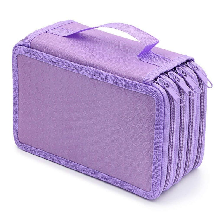Solid Color Square Four-Layer Pencil Case Sketch Colorful Pencil Case With 72 Holes(Purple) - File Folder by PMC TechLife | Online Shopping South Africa | PMC TechLife | Buy Now Pay Later Mobicred
