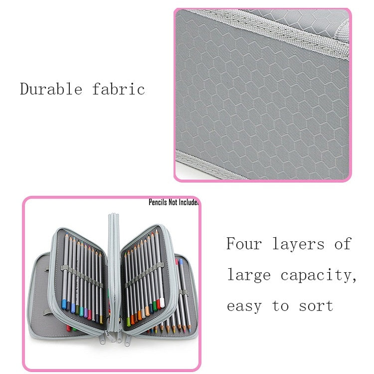 Solid Color Square Four-Layer Pencil Case Sketch Colorful Pencil Case With 72 Holes(Blue) - File Folder by PMC TechLife | Online Shopping South Africa | PMC TechLife | Buy Now Pay Later Mobicred