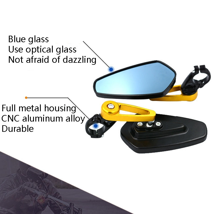 Electric Bike Motorcycle Modified Reversing Retro Rearview Handle Mirror All Aluminum Reflective Rearview Mirror(Red) - Side Mirrors by PMC Jewellery | Online Shopping South Africa | PMC Jewellery | Buy Now Pay Later Mobicred