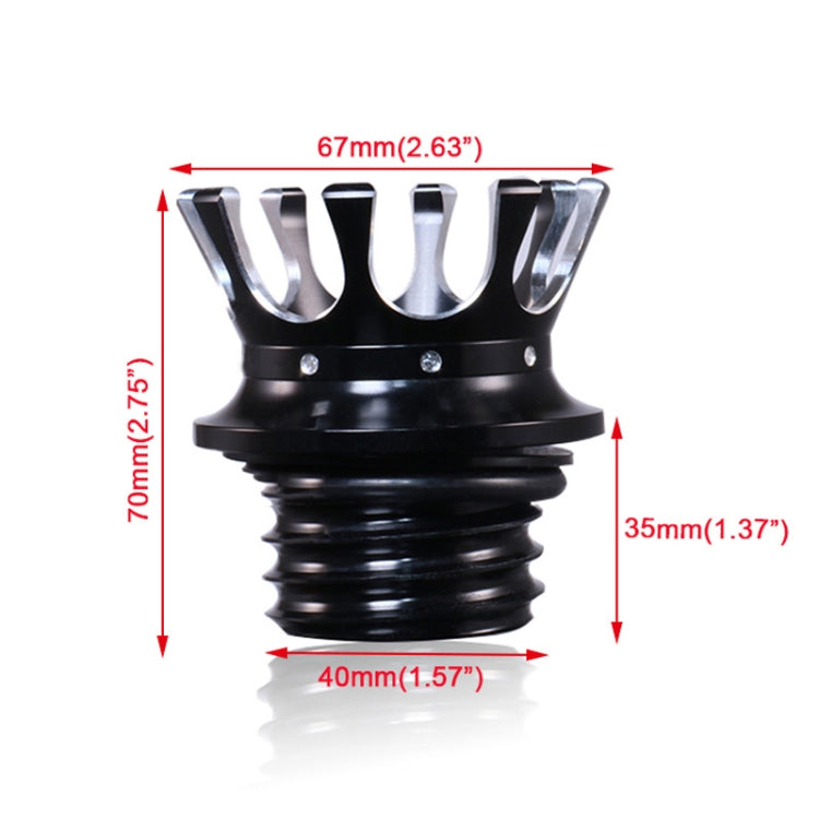 Motorcycle CNC Aluminum Alloy Crown Fuel Tank Cap Suitable For Harley 883 / XL / 1200 / 48 / 72(Black) - Others by PMC Jewellery | Online Shopping South Africa | PMC Jewellery | Buy Now Pay Later Mobicred