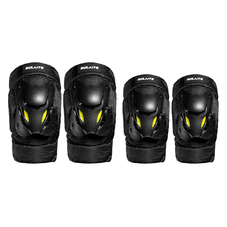 SULAITE Motorcycle Protector Rider Wind Warmth Protective Gear Riding Equipment, Colour: Black Knee Pad+Elbow Pad - Protective Gear by SULAITE | Online Shopping South Africa | PMC TechLife | Buy Now Pay Later Mobicred