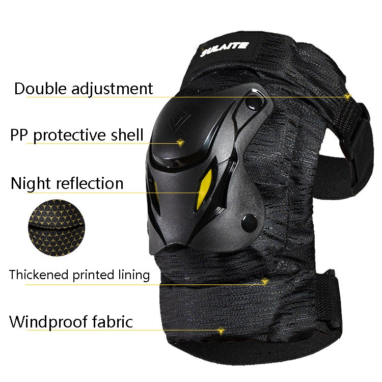 SULAITE Motorcycle Protector Rider Wind Warmth Protective Gear Riding Equipment, Colour: Black Knee Pad+Elbow Pad - Protective Gear by SULAITE | Online Shopping South Africa | PMC TechLife | Buy Now Pay Later Mobicred