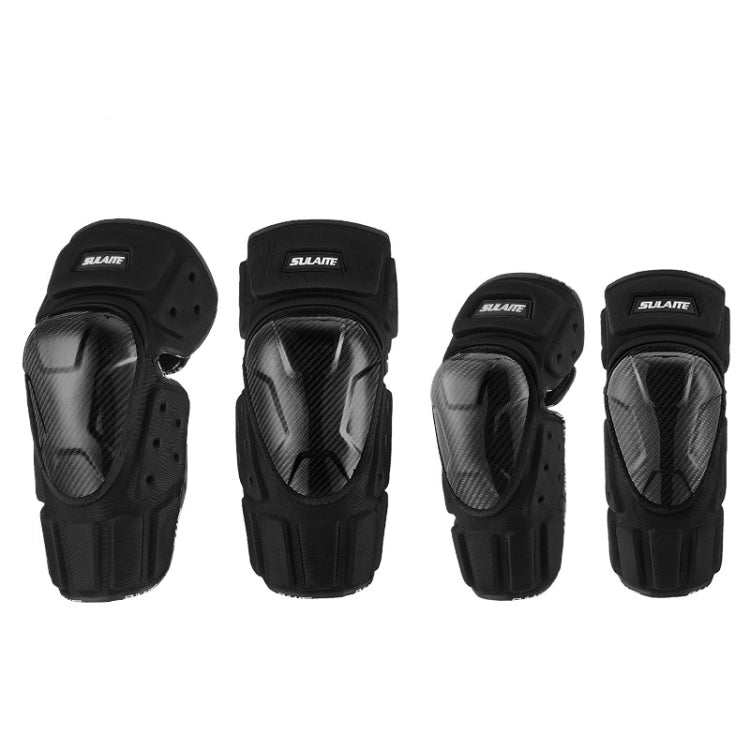 SULAITE Off-Road Motorcycle Windproof Warmth Drop-Proof Breathable Carbon Fiber Protective Gear, Specification: Knee Pads+Elbow Pads - free shipping - PMC TechLife - Order now!